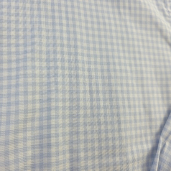 Porter + Ash Shirt Large Blue Gingham Check Long Sleeve Button Up Stretch - Picture 2 of 8